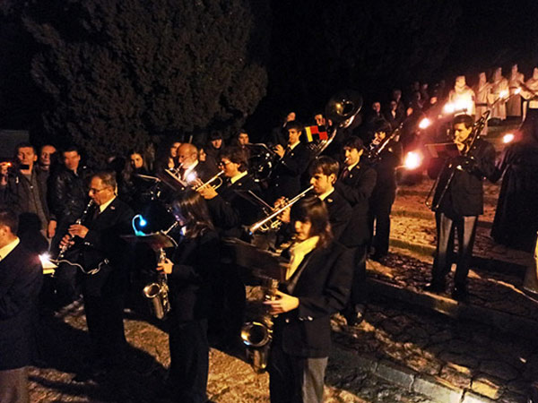 Musicians at the procession in Pollenca