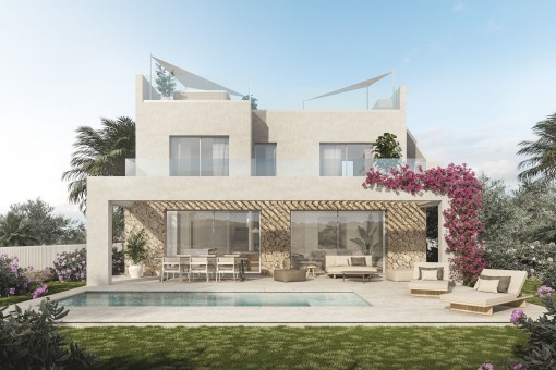 Villa with pool, garden and terraces