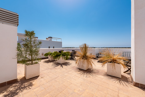 Rooftop dining area