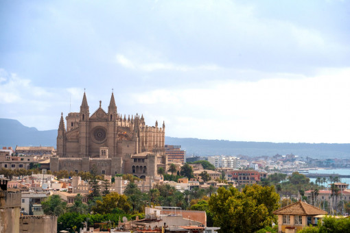 Views up to the cathedral and harbour