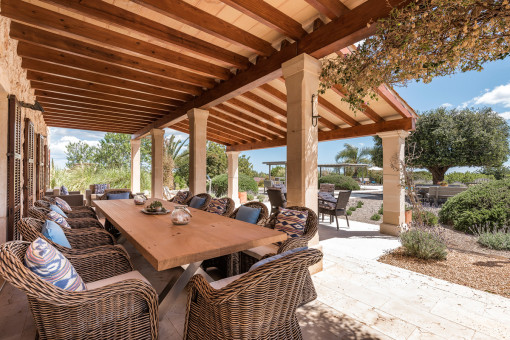 Idyllic terrace with dining area