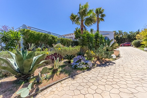 Mediterran driveway to the property