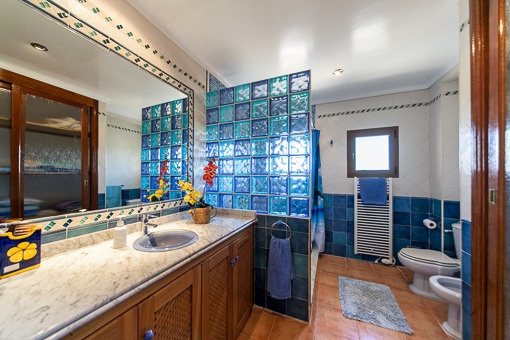 Rustic bathroom with shower