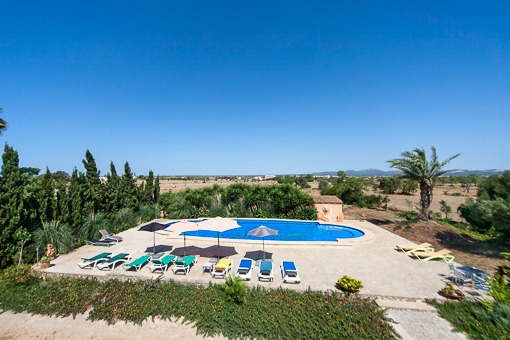 Views from the finca to the pool area