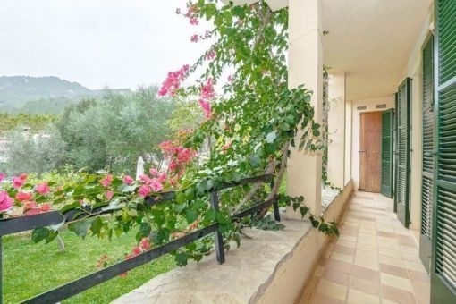 Balcony with idyllic garden views