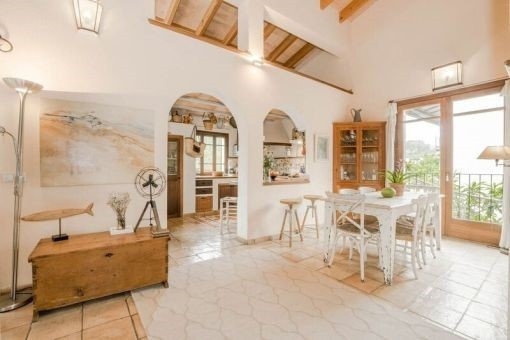 Light flooded dining area