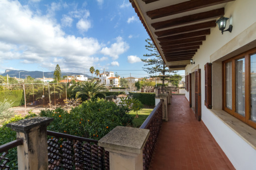 Garden area with fruit trees