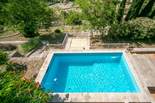 View to the pool area