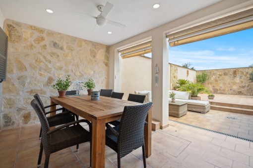 Covered dining area