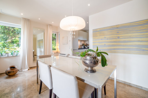 Dining area with kitchen access