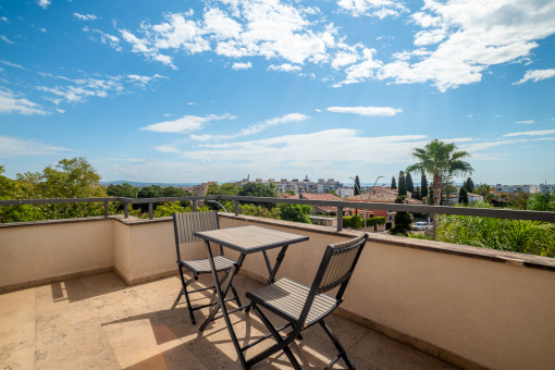 Upper terrace with sweeping views