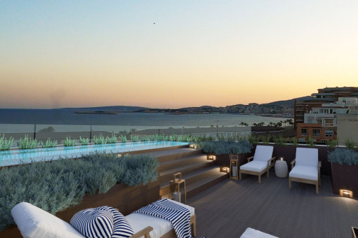 Terrace, Pool and sea views