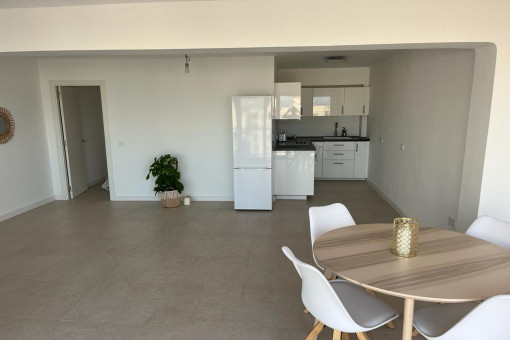 Dining area and kitchen