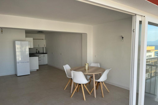 Dining area and kitchen