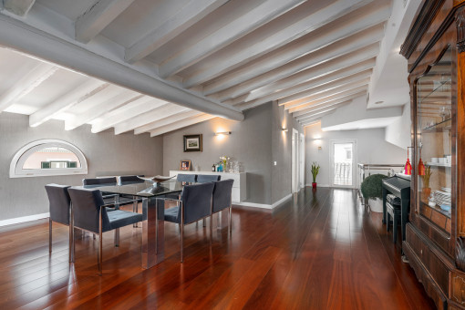 View of the dining area