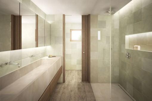 Noble bathroom en suite with walk-in shower