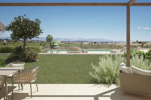 Newly built finca with views to the Tramuntana in Montuiri