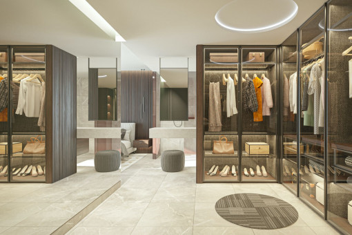 Practical dressing room of the penthouse