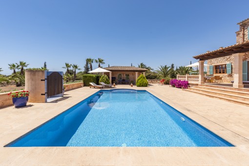 Inviting pool area of the finca