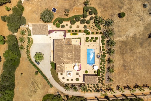 The finca from a birds-eye view