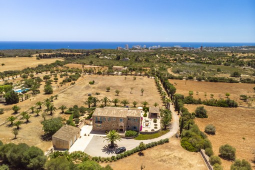 The finca from a birds-eye view