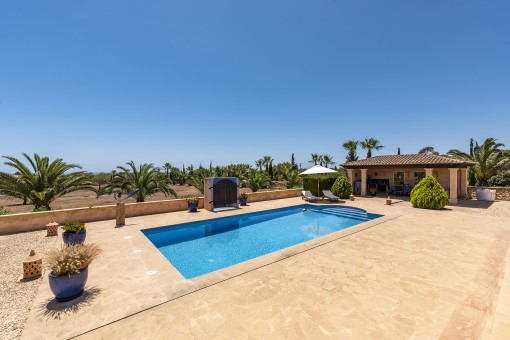 Splendid pool area with a view