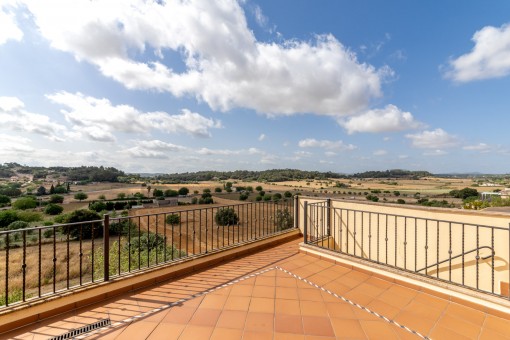 Sunny terrace with views to the countryside