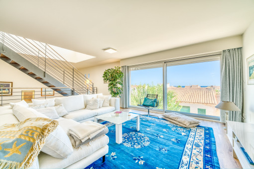 Elegant living area on the upper floor