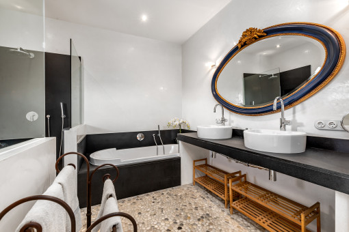 Bathroom with bath tub and shower