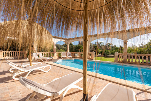 Pool oasis with garden views