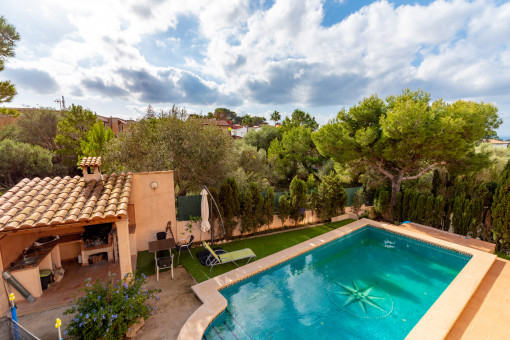 View to the pool area