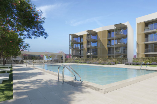 View of the pool area