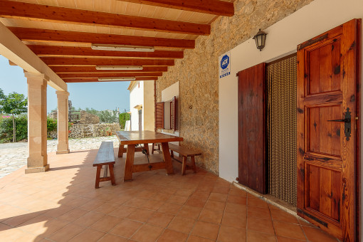 Covered dining area