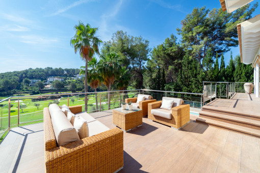 Sunny terrace with a stunning view