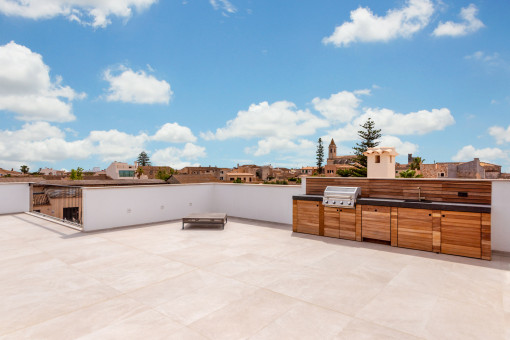 Roof terrace with outdoor kitchen
