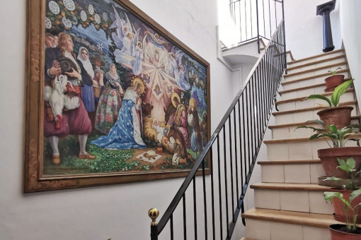 Stairs leading up to the communal terrace