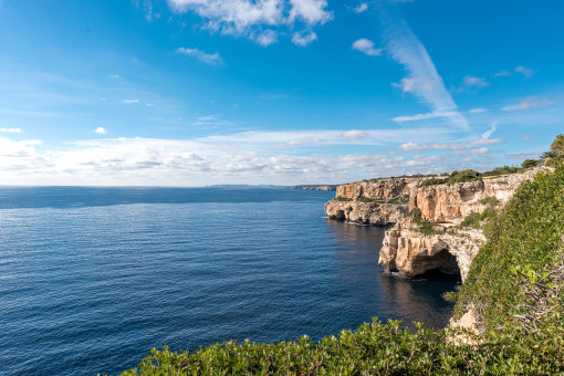 View of the sea and the cliffs