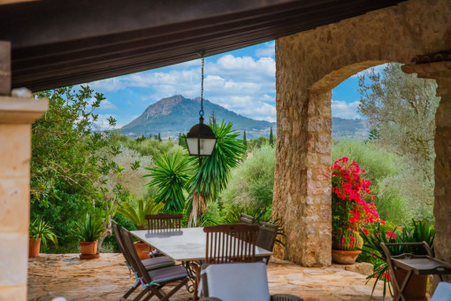 Terrace with mountain views