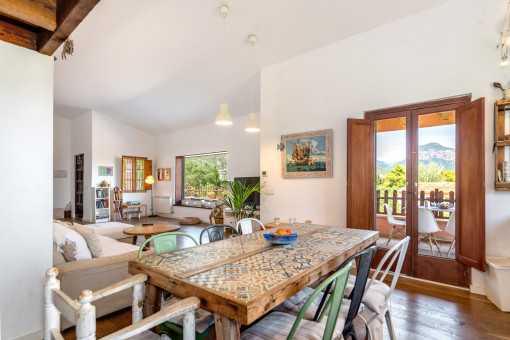 Dining area with access to the terrace