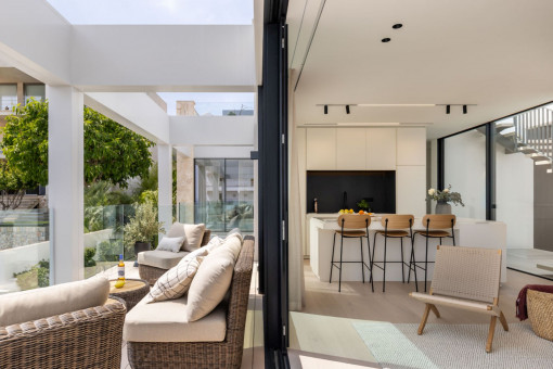 Living area with balcony access