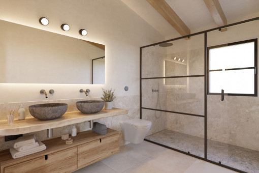 Bathrooom with daylight and shower