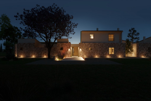 Alternative view of the finca by night