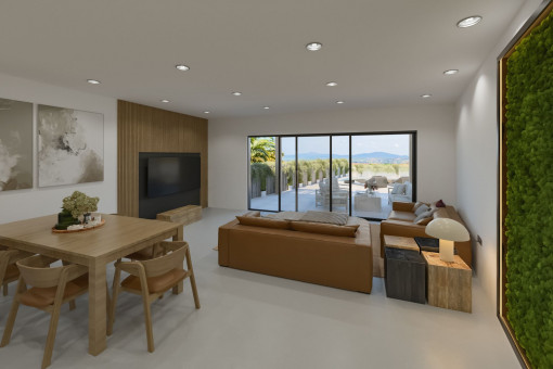 Living area with terrace access