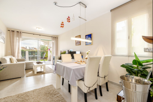 Modern living and dining area