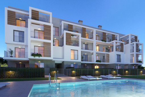 1-bedroom apartment with terrace and communal pool near the beach in Palmanova