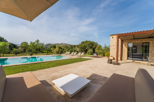 Terrace and pool area