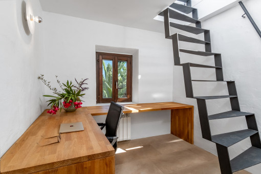 Study room and staircase to the rooftop