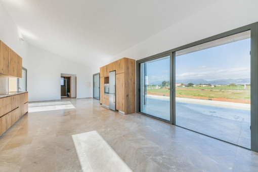 Kitchen and living area