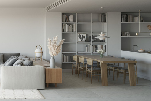 Dining area and kitchen