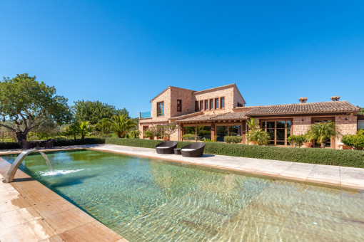 View of the finca with pool